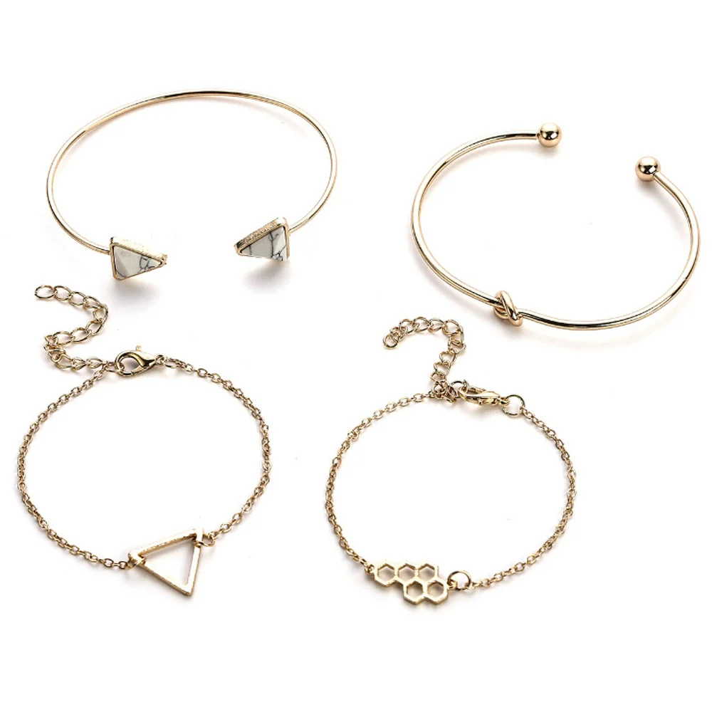 Simple Chain Bracelet Fashion Mix And Match Hollow Jewelry Stacked Wind Crystal Alloy Electroplating Letters Numbers Text Unisex - Image 11