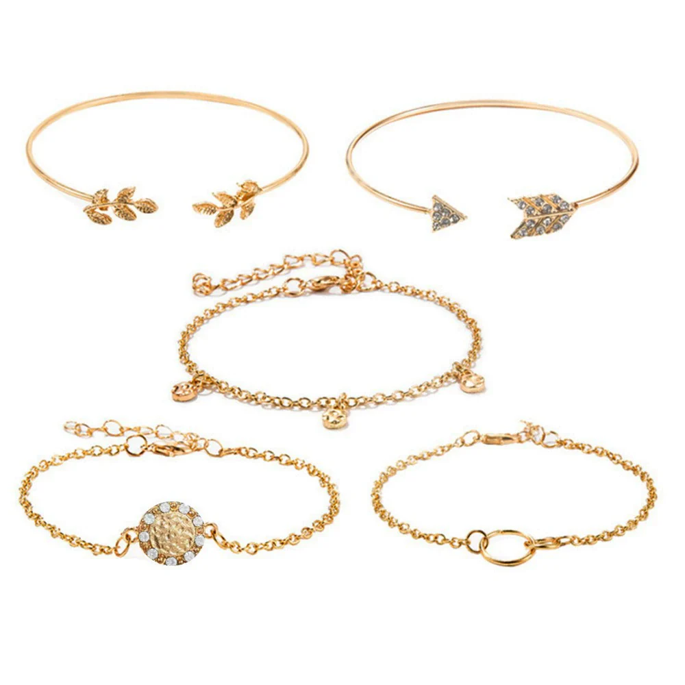 Simple Chain Bracelet Fashion Mix And Match Hollow Jewelry Stacked Wind Crystal Alloy Electroplating Letters Numbers Text Unisex - Image 20