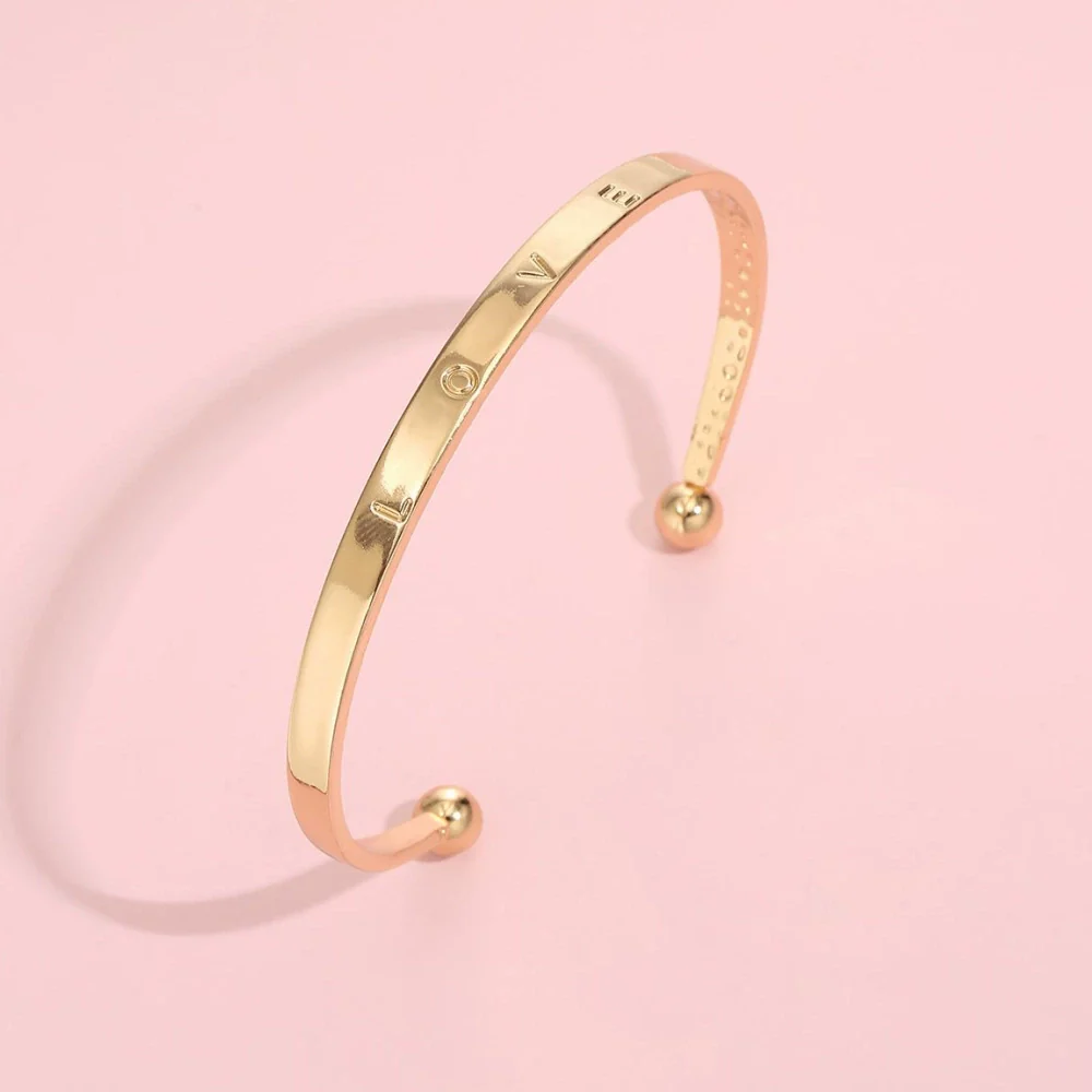 Simple Chain Bracelet Fashion Mix And Match Hollow Jewelry Stacked Wind Crystal Alloy Electroplating Letters Numbers Text Unisex - Image 21