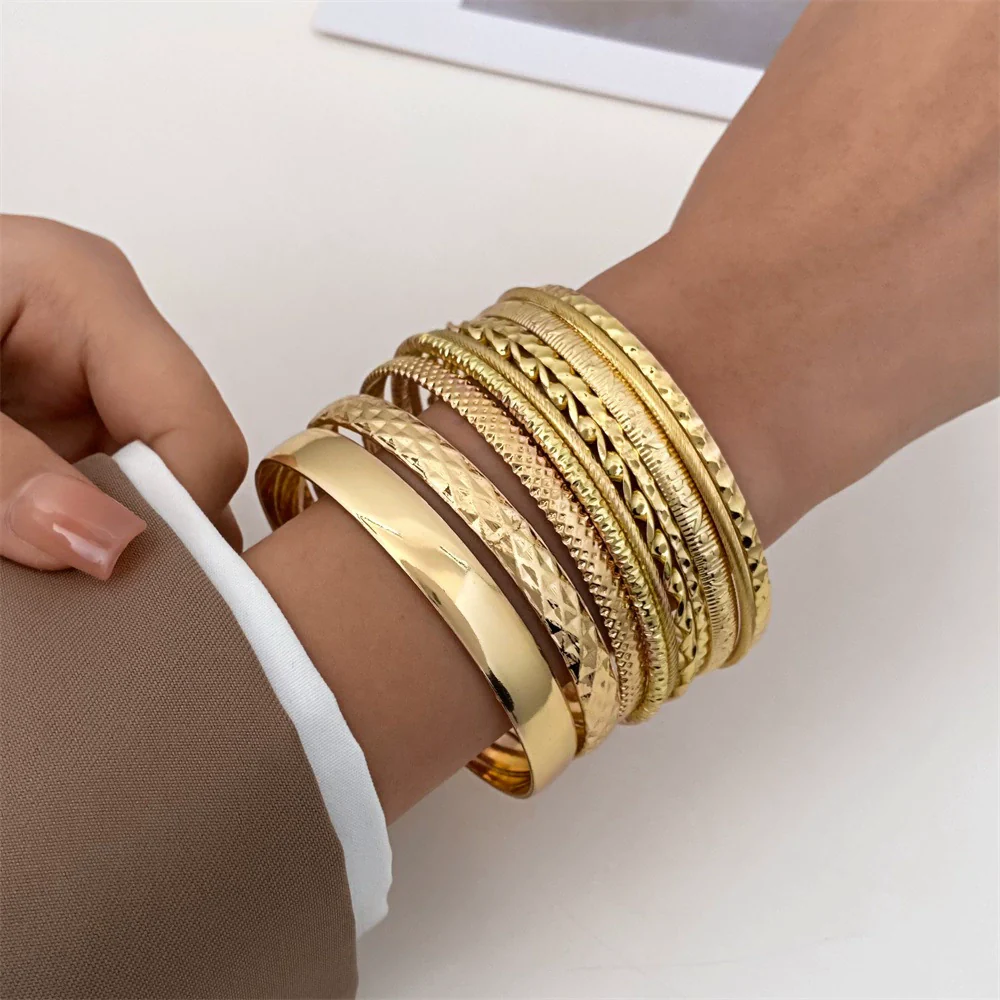 Simple Chain Bracelet Fashion Mix And Match Hollow Jewelry Stacked Wind Crystal Alloy Electroplating Letters Numbers Text Unisex - Image 25