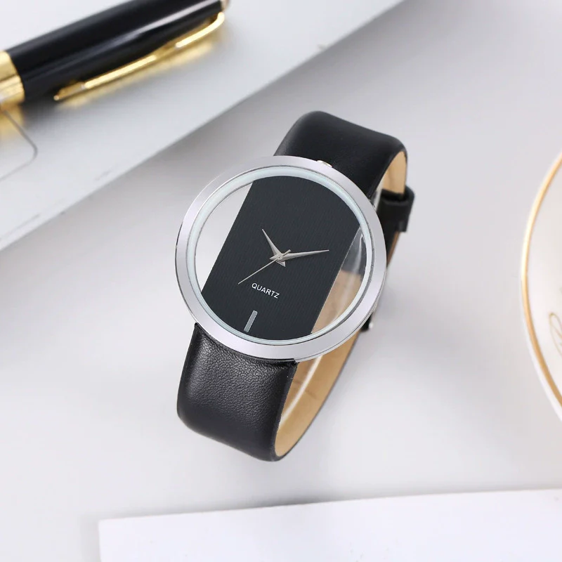 Simple Fashion Casual Universal Quartz Watch With Alloy Case Imitation Leather Strap And Rose Gold Pin Buckle Round Dial