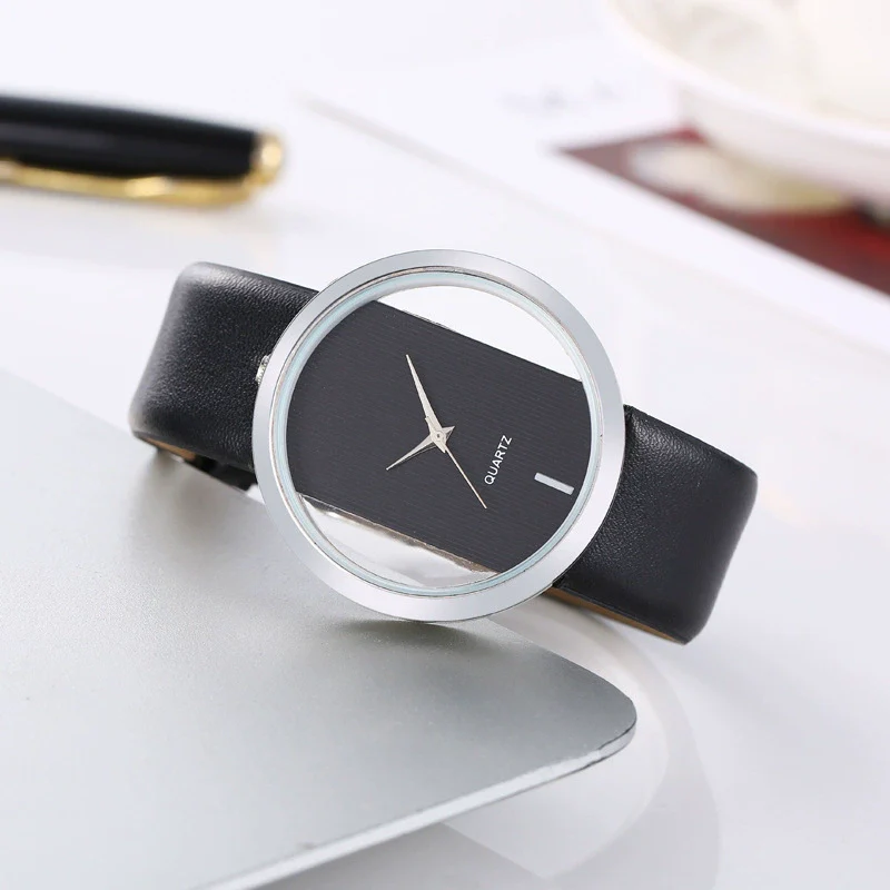 Simple Fashion Casual Universal Quartz Watch With Alloy Case Imitation Leather Strap And Rose Gold Pin Buckle Round Dial - Image 3