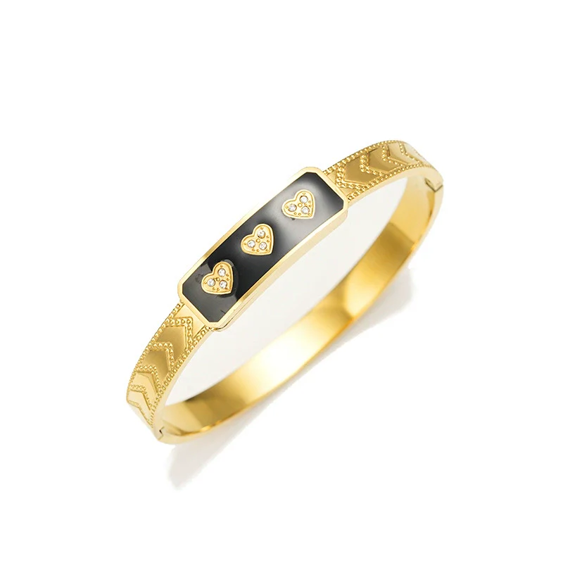 Simple Fashion Drop Oil Love Titanium Steel Polished Bracelet For Female - Image 5