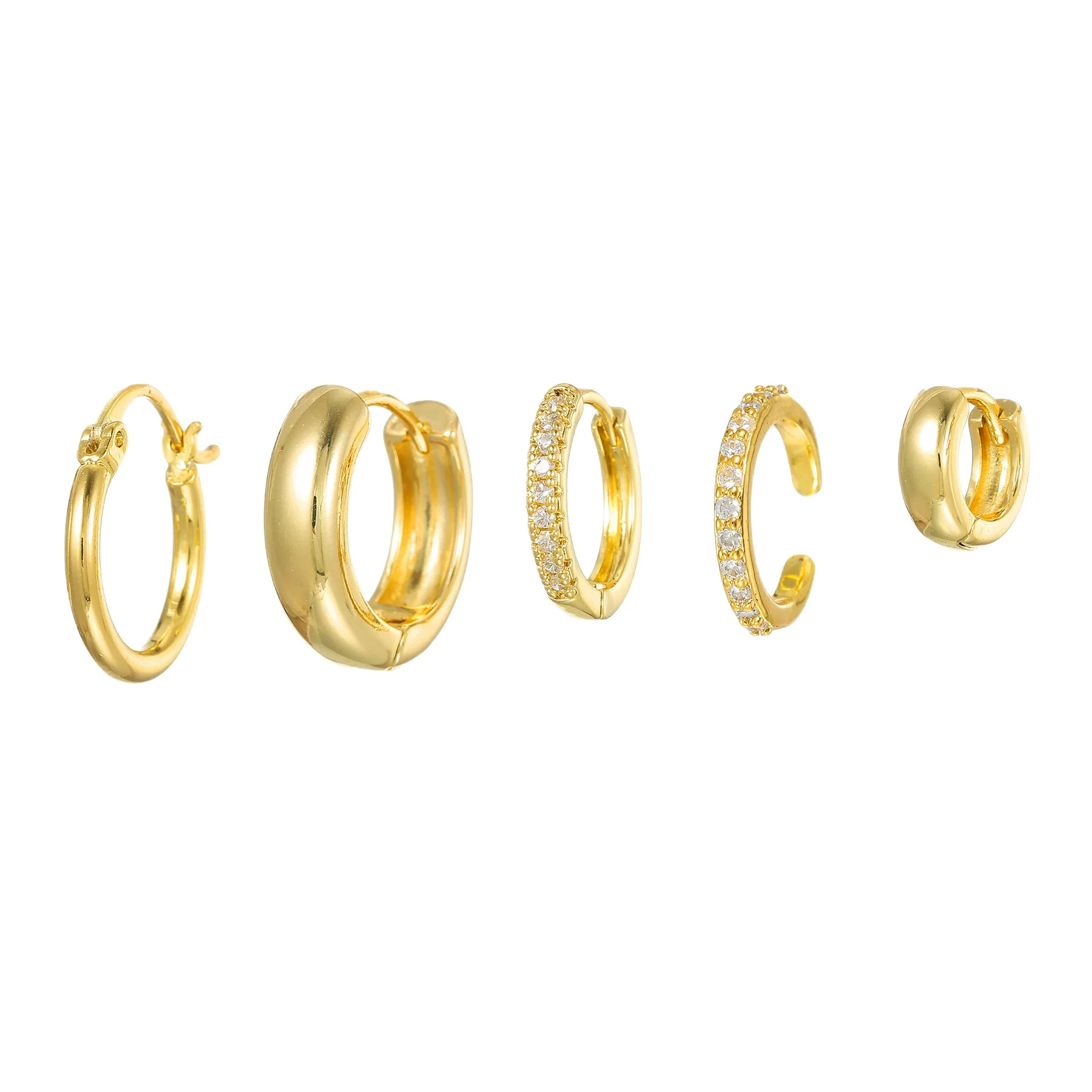 Simple Glossy Circle Highend Twisted Copper Needle Earrings With Geometric Pattern And Zirconia Processing - Image 5