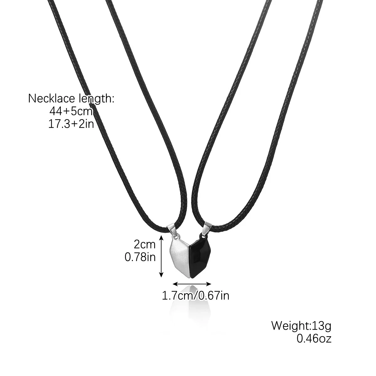 Simple Love Couple Necklace Zinc Alloy Heart Pattern - Image 6