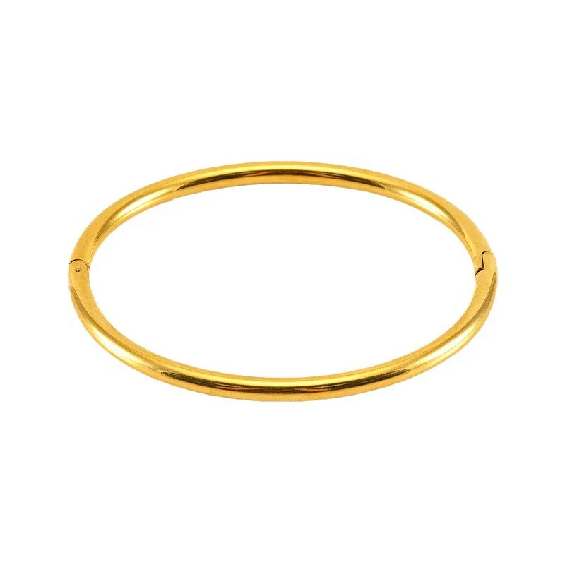 Simple Niche Oval 316L Stainless Steel And 18K Titanium Steel Electroplated Bracelet - Image 5