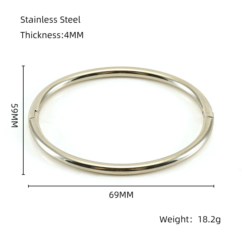 Simple Niche Oval 316L Stainless Steel And 18K Titanium Steel Electroplated Bracelet - Image 7