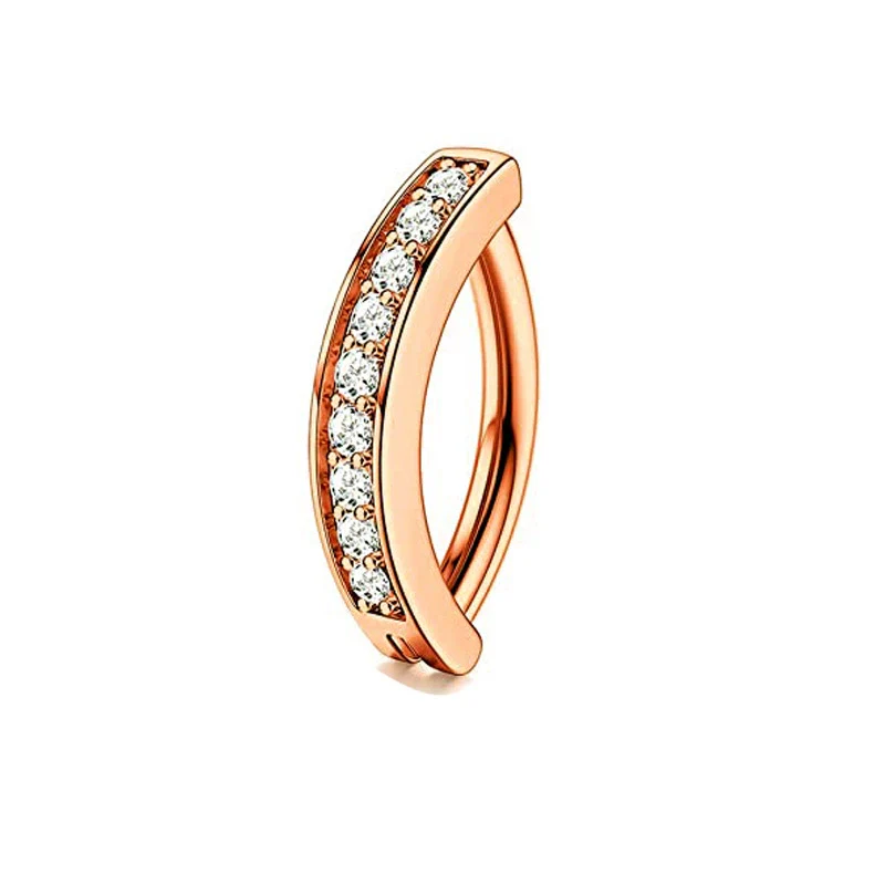 Simple Stainless Steel Zirconium Geometric Electroplated Unisex Navel Piercing Jewelry - Image 8