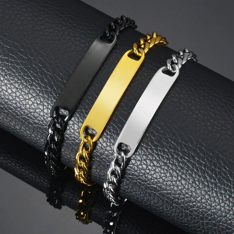 Simple Style Geometric Stainless Steel Glossy Curved Bracelet For Men And Women