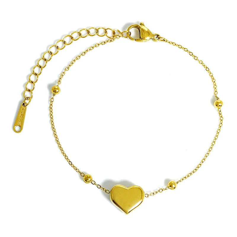 Simple Style Titanium Steel Heart Water Drop Bell Pattern Electroplated Necklace Bracelet Accessories For Women - Image 6