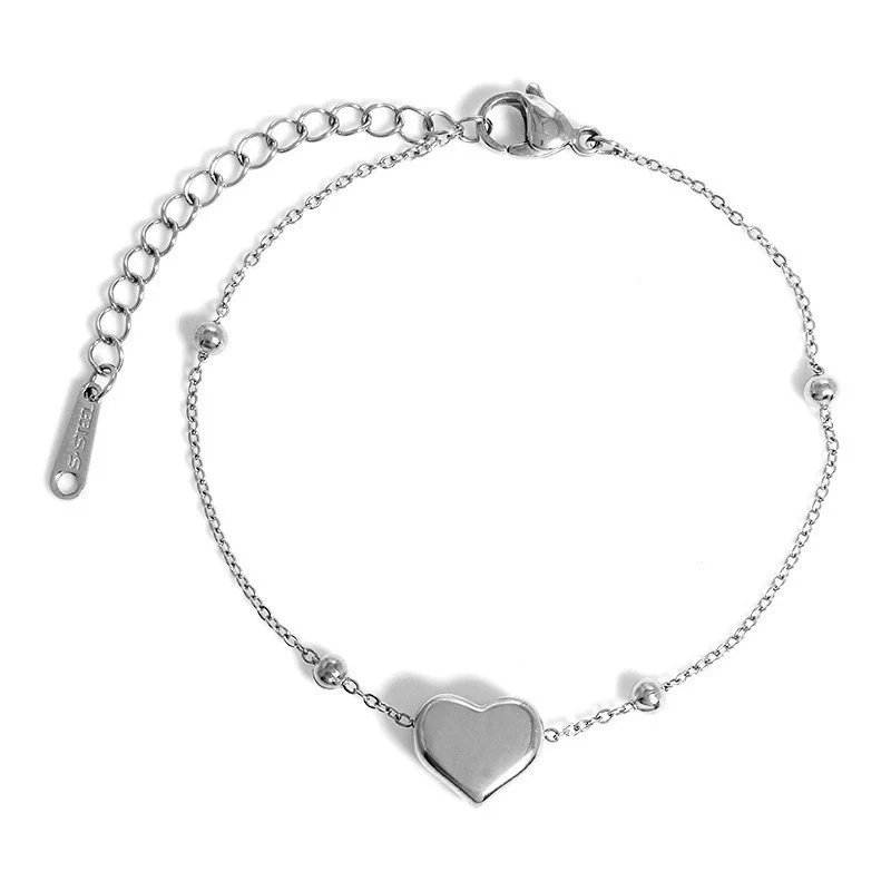 Simple Style Titanium Steel Heart Water Drop Bell Pattern Electroplated Necklace Bracelet Accessories For Women - Image 7