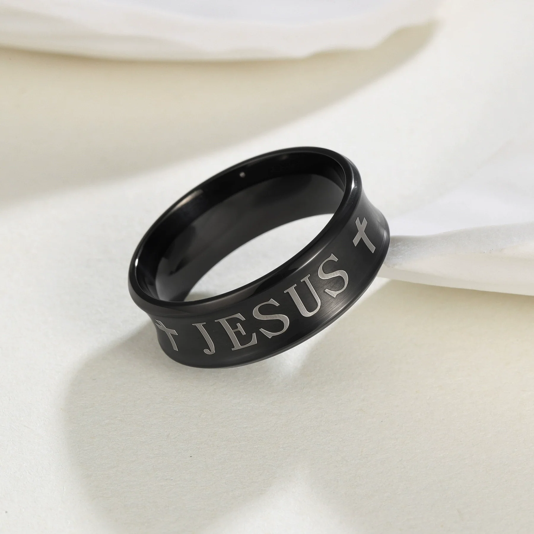 Simple Titanium Steel Geometric Ring Electroplating Unisex Jewelry - Image 3