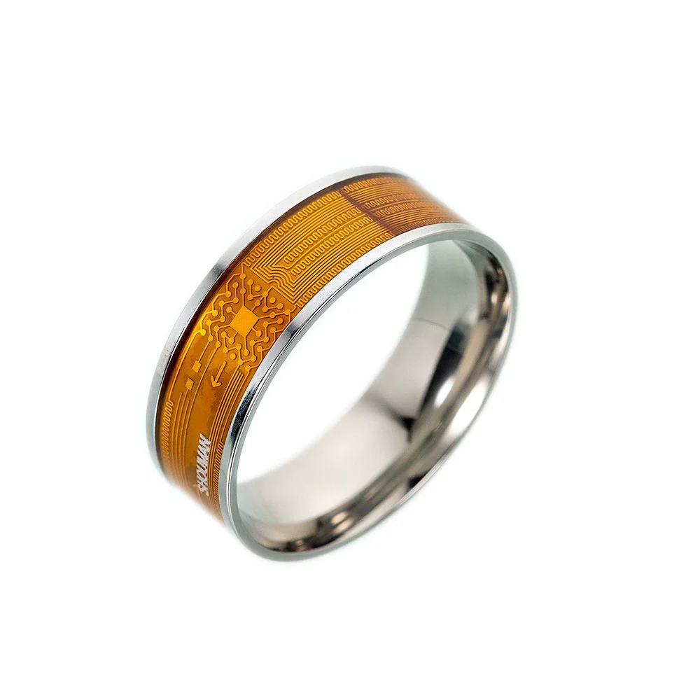 Smart Ring Nfc Smart Jewelry Titanium Steel With Letters Numbers Text Epoxy Treatment Unisex - Image 2