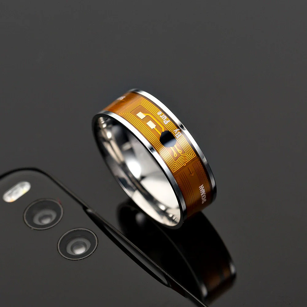 Smart Ring Nfc Smart Jewelry Titanium Steel With Letters Numbers Text Epoxy Treatment Unisex - Image 4