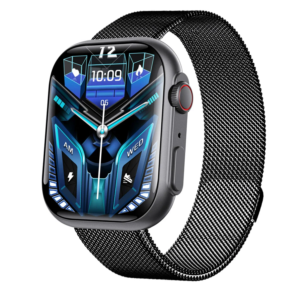 Smart Watch Aluminum Alloy Case Silicone Wrist Strap Square Dial Sporty Style Bluetooth Multitouch Screen For Health Monitoring - Image 9