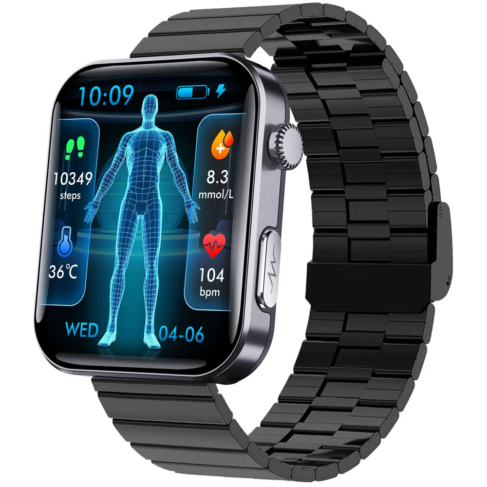 Smart Watch Aluminum Alloy Environmentally Friendly Silicone Square Daily Waterproof Health Monitoring - Image 2