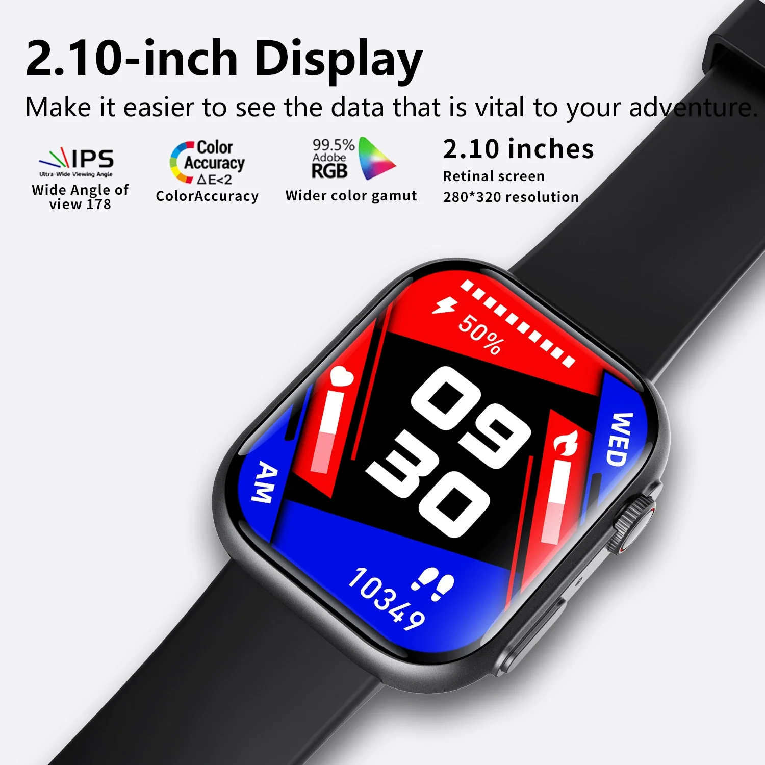 Smart Watch Health Monitoring Sports Watch With Environmental Silicone Strap Square Dial And Magnetic Attraction Charging - Image 3