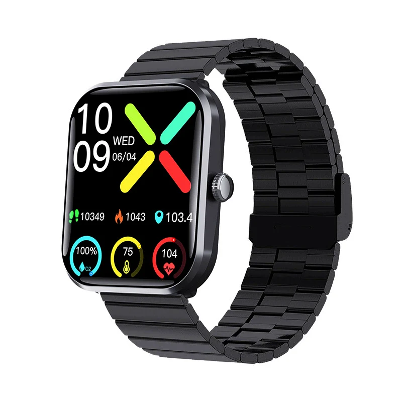 Smart Watch Multifunction Blood Glucose Blood Pressure Heart Rate Blood Oxygen Monitoring Sos Alarm Call Square Dial Daily Waterproof Environmentally Friendly Silicone Wristband - Image 13