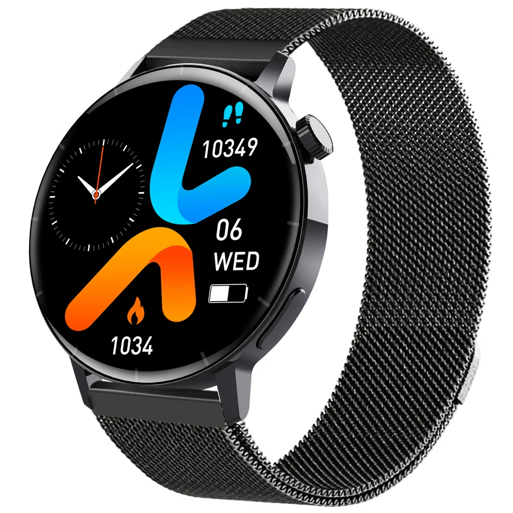 Smart Watch Silicone Wrist Strap Sporty Round Dial Bluetooth Touch Screen Heart Rate Sleep Blood Oxygen Etc Function - Image 4