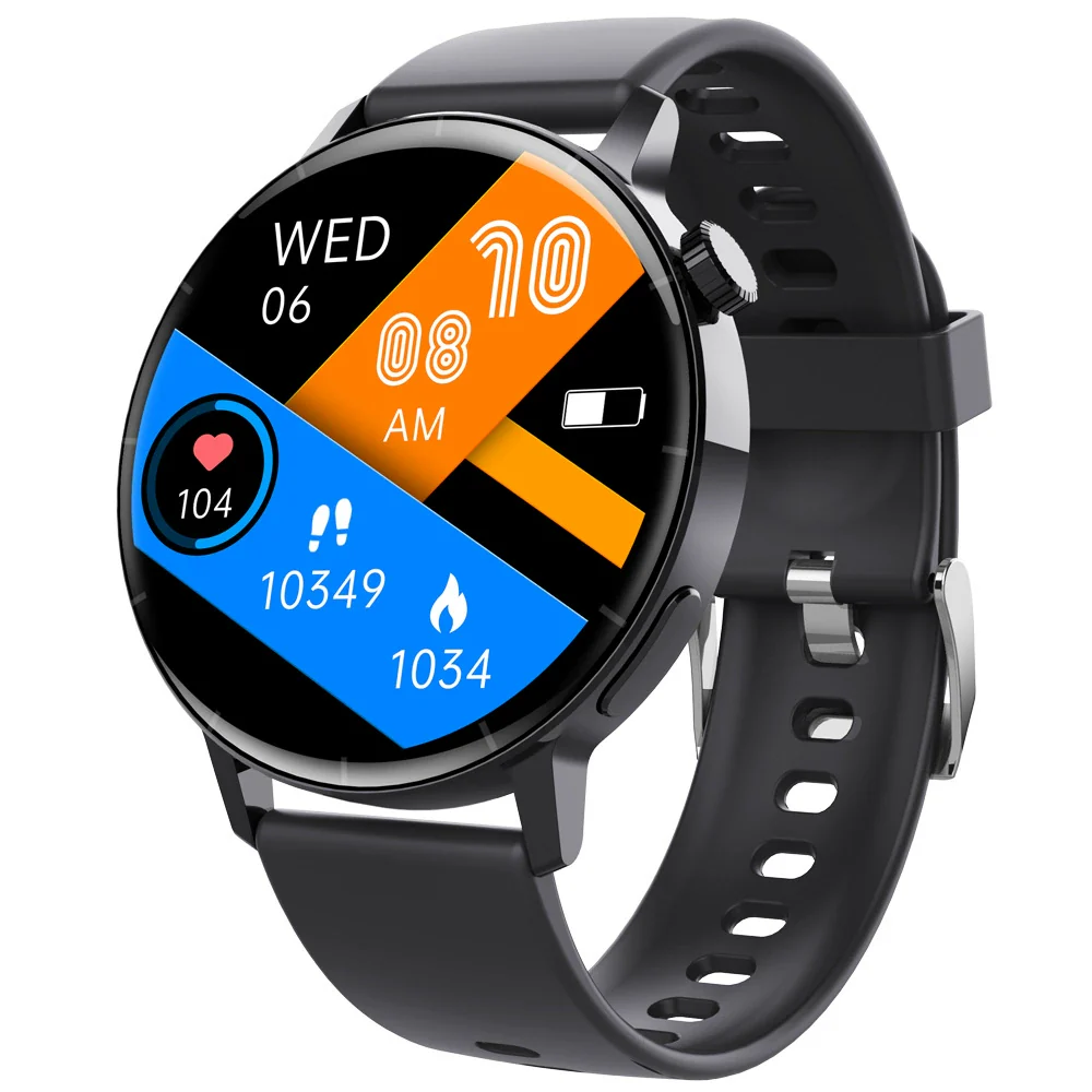 Smart Watch Silicone Wrist Strap Sporty Round Dial Bluetooth Touch Screen Heart Rate Sleep Blood Oxygen Etc Function - Image 5