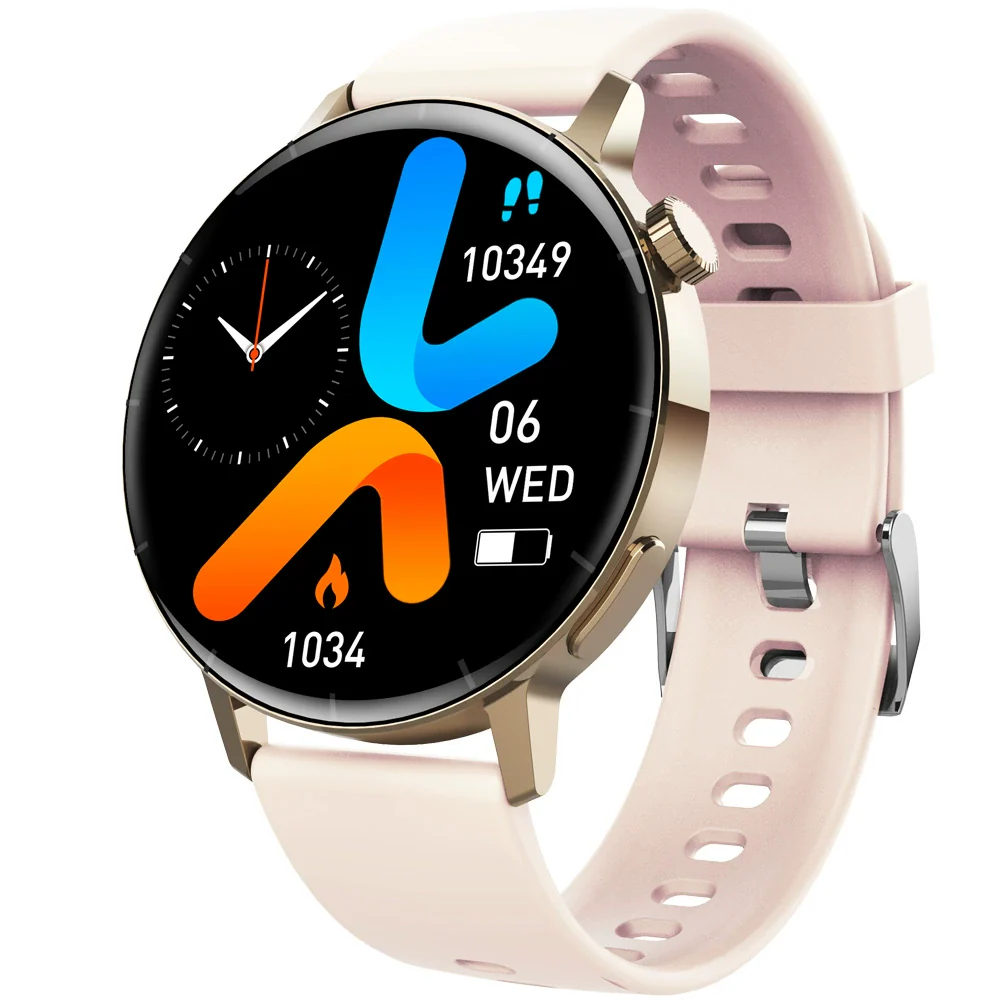 Smart Watch Silicone Wrist Strap Sporty Round Dial Bluetooth Touch Screen Heart Rate Sleep Blood Oxygen Etc Function - Image 6