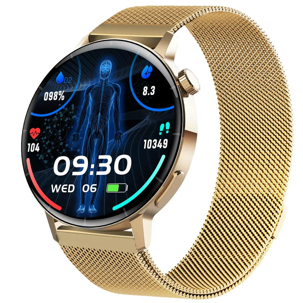 Smart Watch Silicone Wrist Strap Sporty Round Dial Bluetooth Touch Screen Heart Rate Sleep Blood Oxygen Etc Function - Image 8