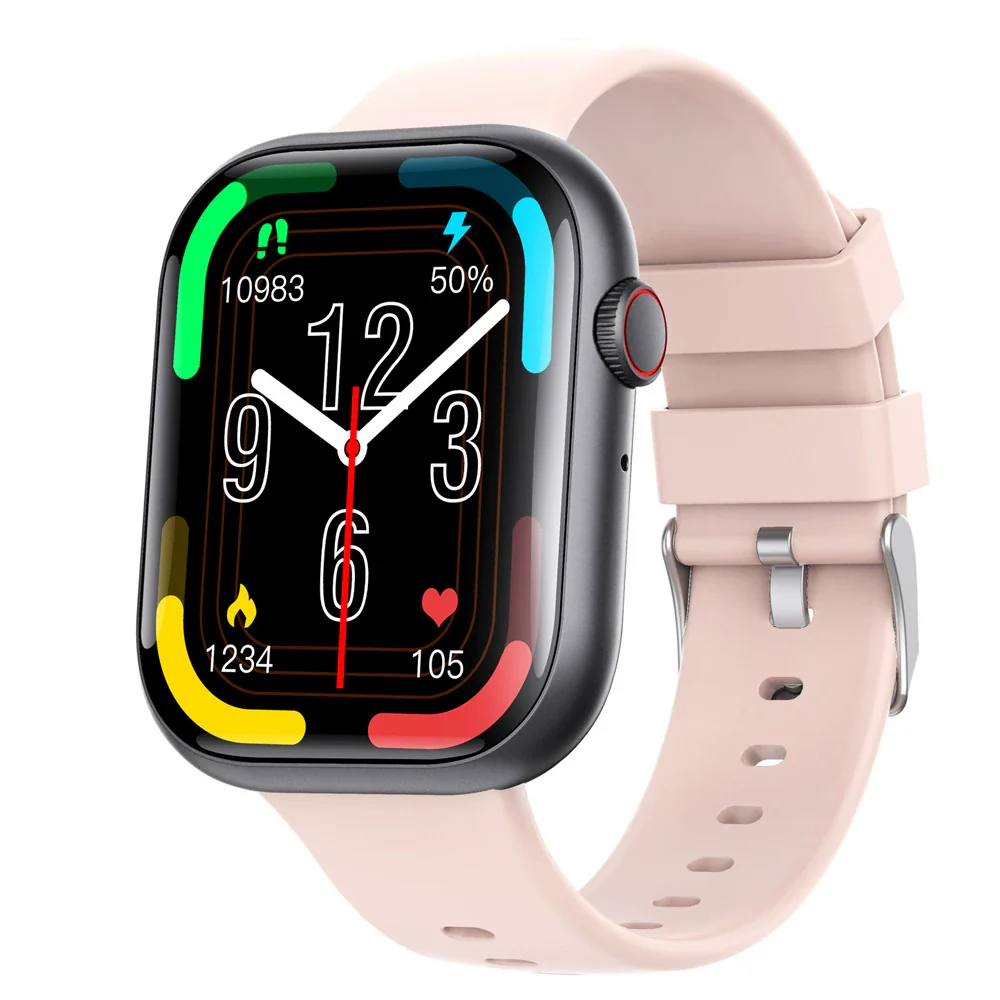 Smart Watch Square Dial Sporty Strap Silicone Wrist Strap Bluetooth Communication Blood Sugar Monitoring Breathing Training Calorie Step Counting Sos Fall For Help Oxygen Test - Image 4