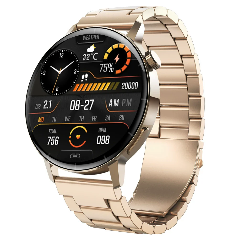 Smart Watch Third Generation Blood Glucose True Blood Oxygen Stress Test Call Exercise Body Temperature Hrv Silicone Wristband Round Dial Sporty Style - Image 10