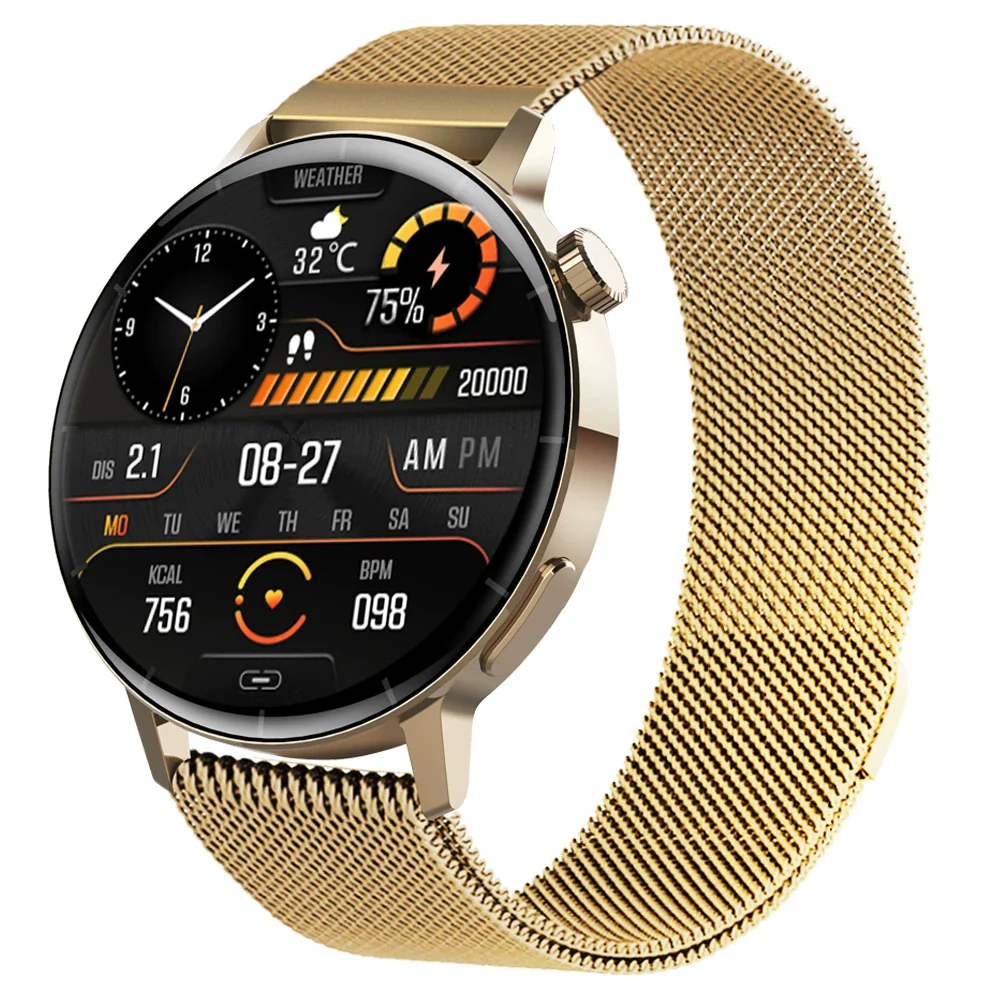 Smart Watch Third Generation Blood Glucose True Blood Oxygen Stress Test Call Exercise Body Temperature Hrv Silicone Wristband Round Dial Sporty Style - Image 9