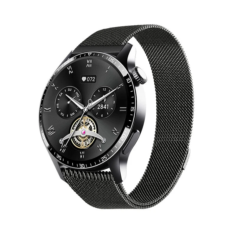 Smart Watch Titanium Alloy Case Silicone Wrist Strap Round Dial Multifunctional Sports Bluetooth Call Blood Pressure Heart Rate Blood Oxygen Monitoring - Image 5