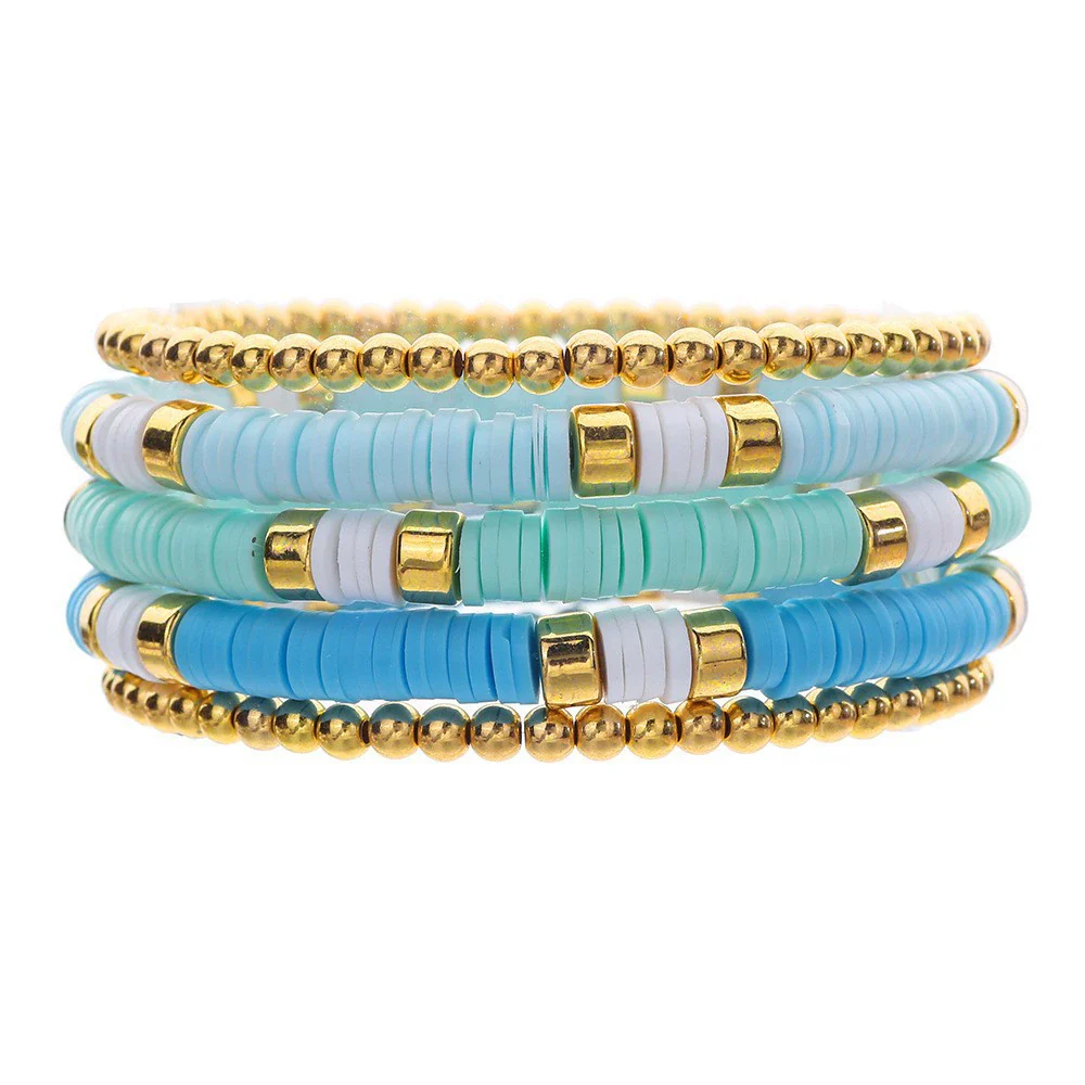 Soft Ceramic Copper Beads Acrylic Handmade Geometric Unisex Bracelet - Image 13