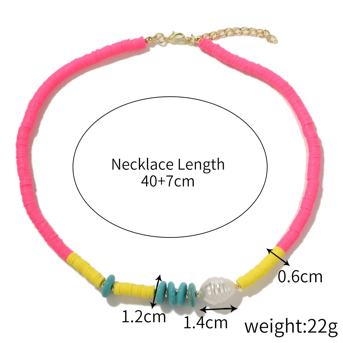 Soft Pottery Turquoise Geometric Women's Necklace - Image 6