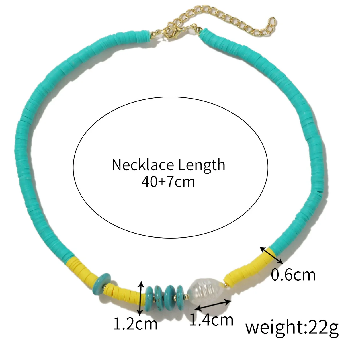 Soft Pottery Turquoise Geometric Women's Necklace - Image 8