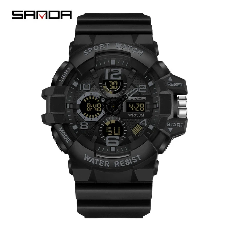 Sports Digital Watch Tpu Abs Acrylic Mirror Round Dial Fashion Style - Image 5