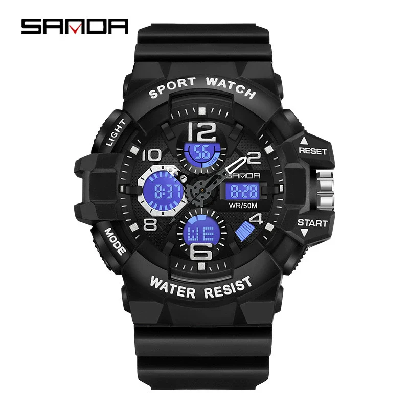 Sports Digital Watch Tpu Abs Acrylic Mirror Round Dial Fashion Style - Image 6
