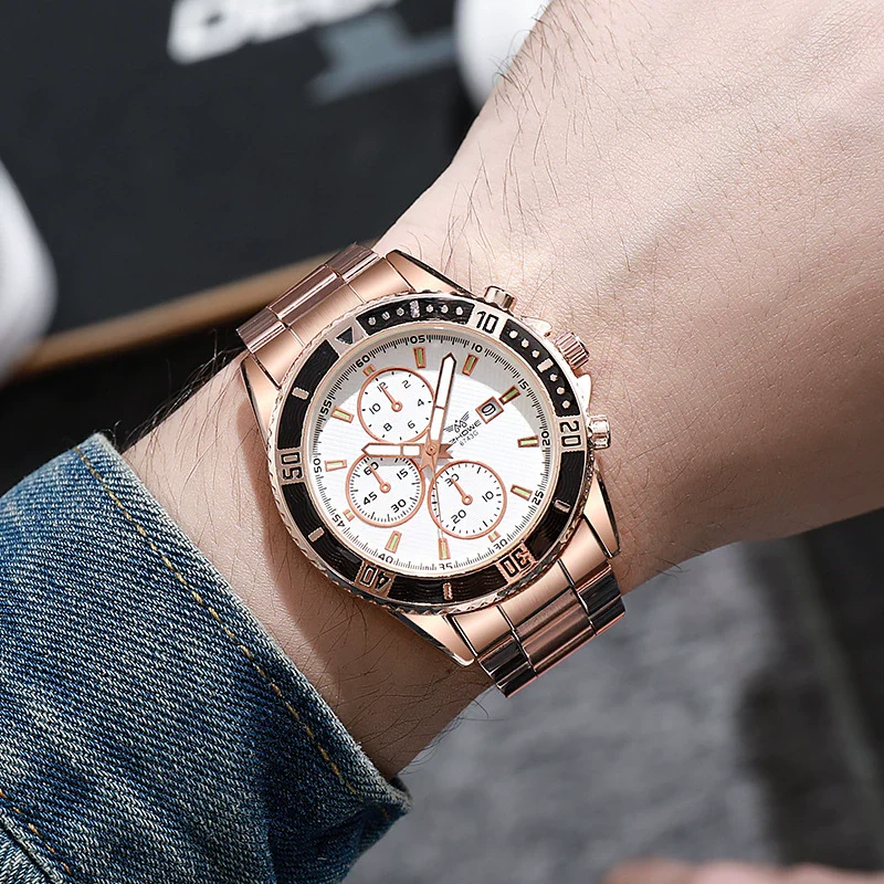 Sports Leisure Trend Quartz Watch Alloy Case Steel Band Round Dial - Image 6