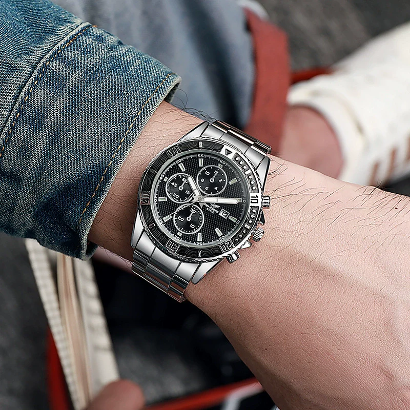 Sports Leisure Trend Quartz Watch Alloy Case Steel Band Round Dial - Image 8