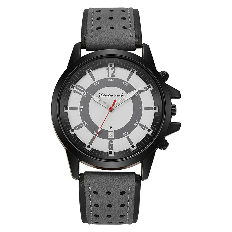 Sports Men's Quartz Watch Alloy Case Imitation Leather Strap Stainless Steel Buckle Round Dial - Image 9