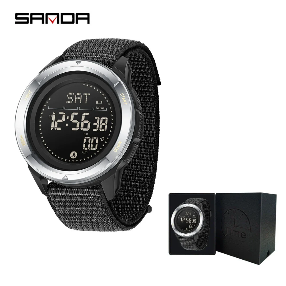 Sports Outdoor Electronic Watch Alloy Alloyabs Case Silicone Nylon Strap Round Dial Highend Style - Image 13