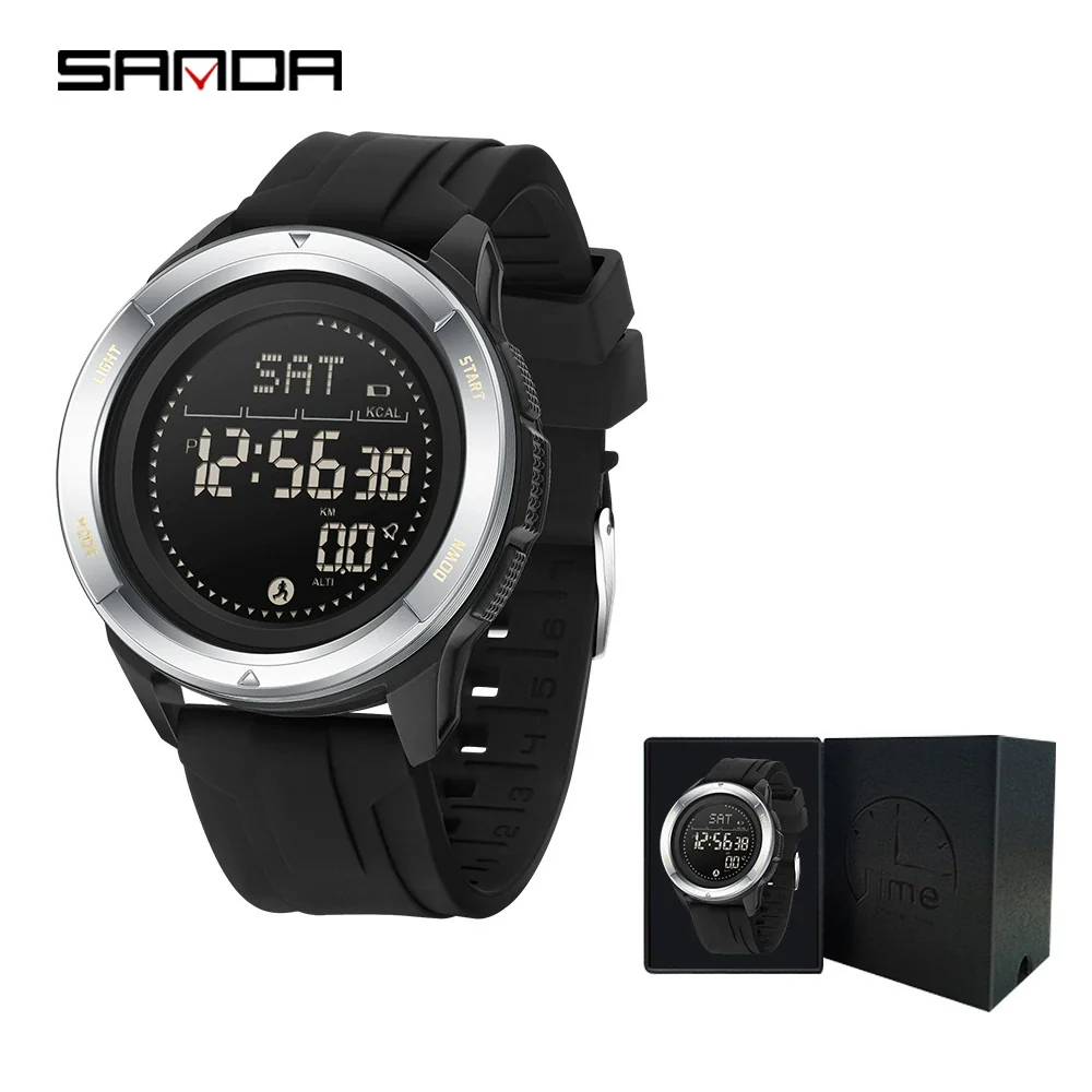 Sports Outdoor Electronic Watch Alloy Alloyabs Case Silicone Nylon Strap Round Dial Highend Style - Image 7