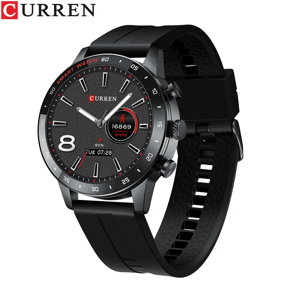 Sports Smart Watch With Organic Glass Mirror Silicone Strap Stainless Steel Buckle Round Dial - Image 4
