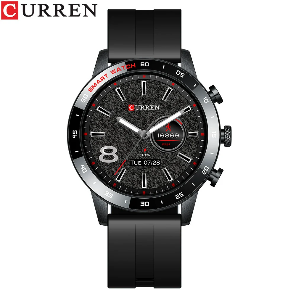 Sports Smart Watch With Organic Glass Mirror Silicone Strap Stainless Steel Buckle Round Dial - Image 5