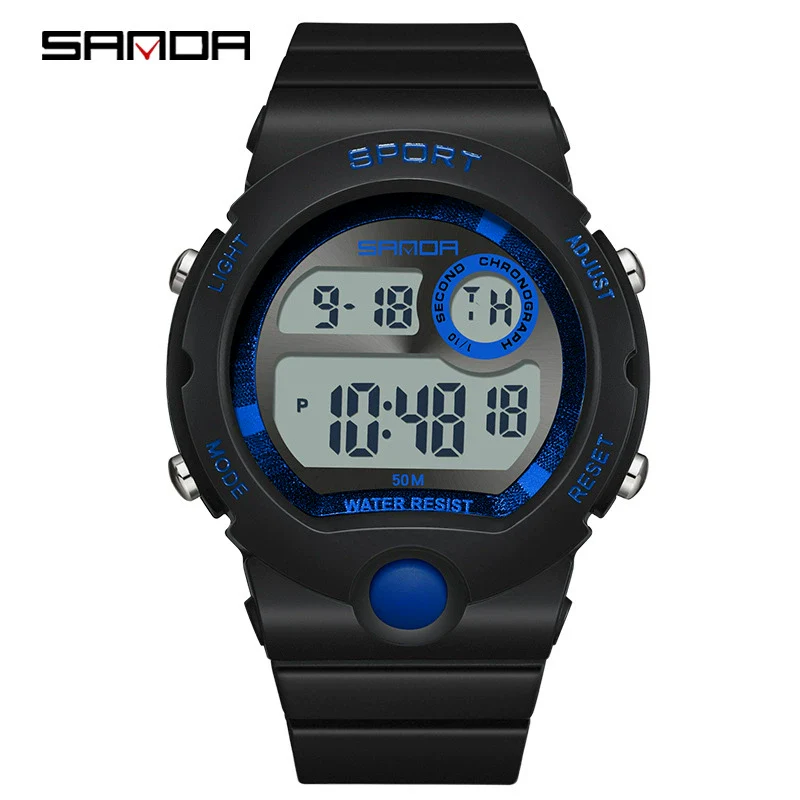 Sports Student Waterproof Watch Acrylic Mirror Round Dial Abs Tpu Small Fresh Style Digital Watch For Men And Women - Image 9