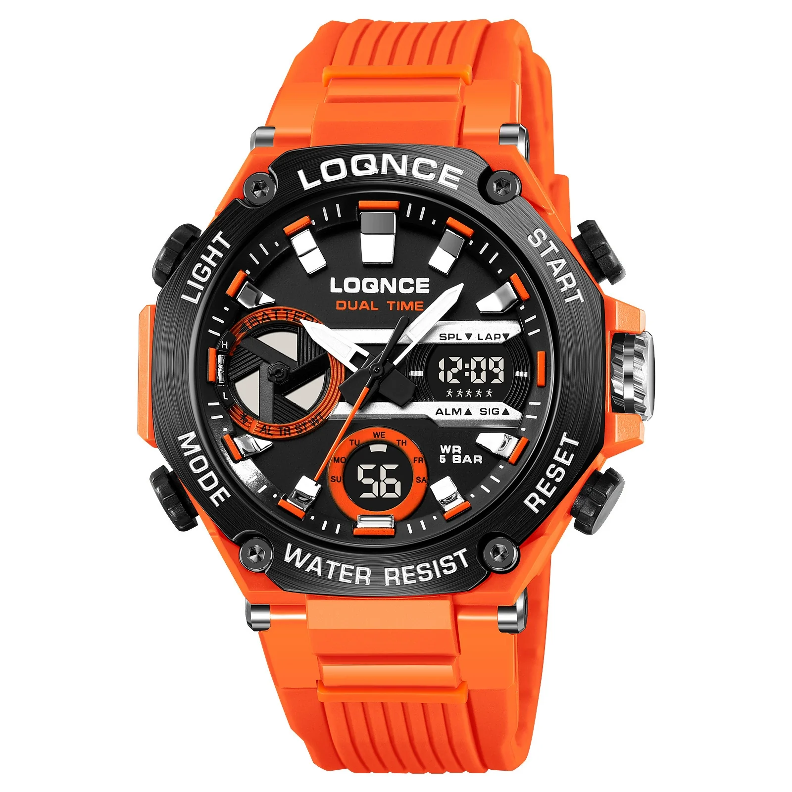 Sports Watch Abs Alloy High Transparent Resin Pu Luminous Multifunctional Waterproof Round Octagonal Personality Geometric - Image 11