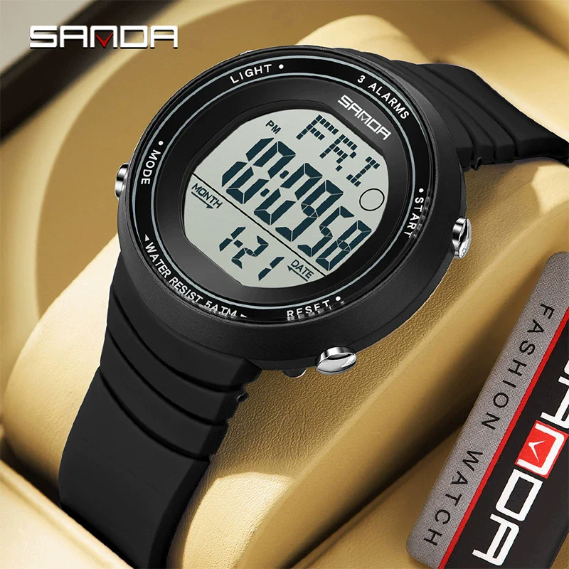 Sports Watch Acrylic Mirror Abs Case Silicone Strap Round Dial Chic Versatile Minimalist Casual Sporty Light Luxury Natural Style Waterproof For Students