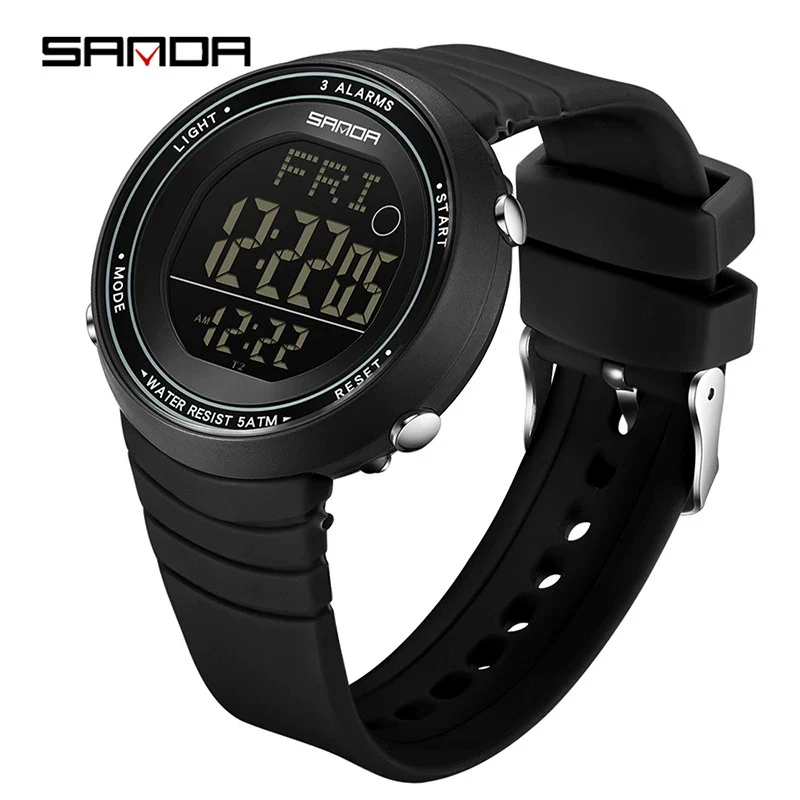 Sports Watch Acrylic Mirror Abs Case Silicone Strap Round Dial Chic Versatile Minimalist Casual Sporty Light Luxury Natural Style Waterproof For Students - Image 3