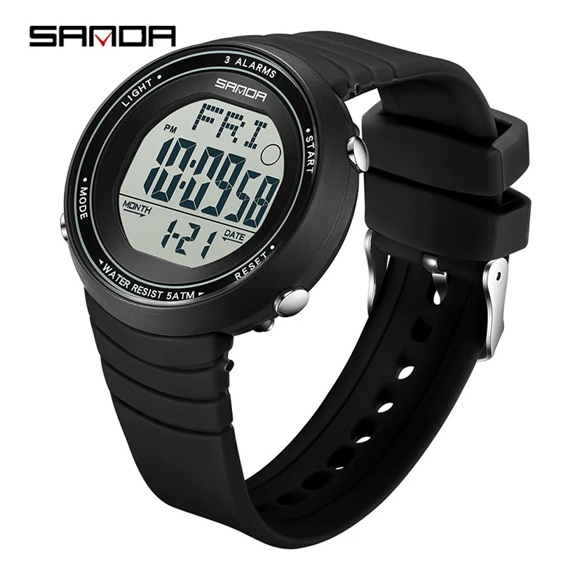 Sports Watch Acrylic Mirror Abs Case Silicone Strap Round Dial Chic Versatile Minimalist Casual Sporty Light Luxury Natural Style Waterproof For Students - Image 4