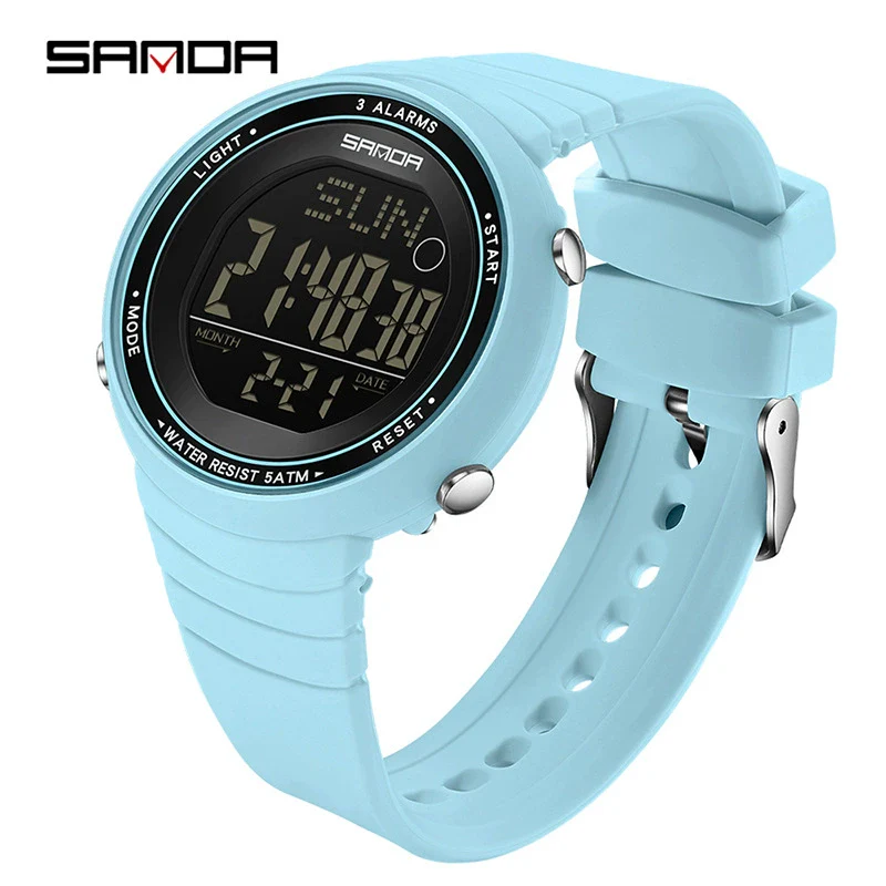 Sports Watch Acrylic Mirror Abs Case Silicone Strap Round Dial Chic Versatile Minimalist Casual Sporty Light Luxury Natural Style Waterproof For Students - Image 5