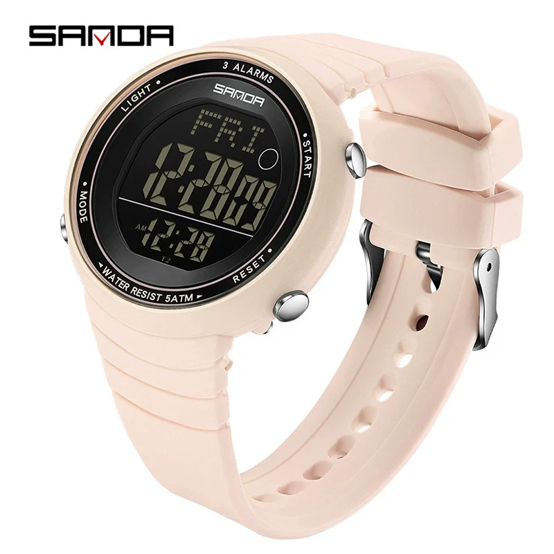 Sports Watch Acrylic Mirror Abs Case Silicone Strap Round Dial Chic Versatile Minimalist Casual Sporty Light Luxury Natural Style Waterproof For Students - Image 6