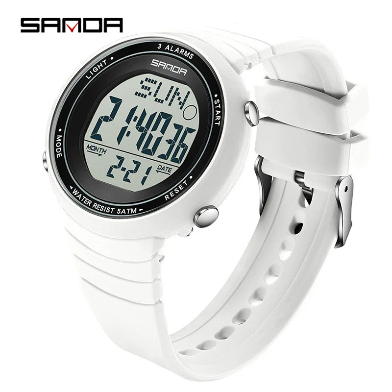 Sports Watch Acrylic Mirror Abs Case Silicone Strap Round Dial Chic Versatile Minimalist Casual Sporty Light Luxury Natural Style Waterproof For Students - Image 8